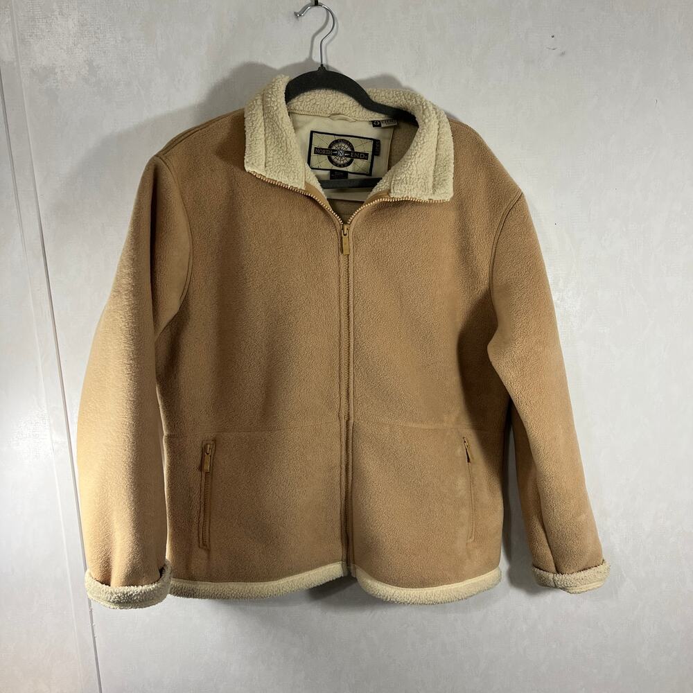 North End All Climate Wear Large Jacket fleece linned Tan Ivory Large